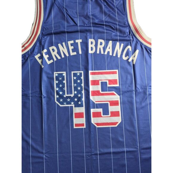 Fernet Branca Basketball Jersey Rare #45 Eagle Logo Americana Patriotic Size XL - Picture 3 of 4